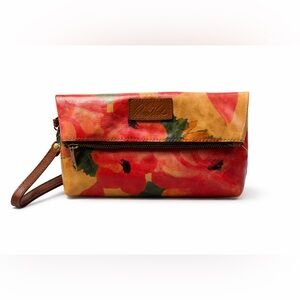 Patricia Nash Valerie Leather Wristlet Clutch Spring Floral Multicolor NWT